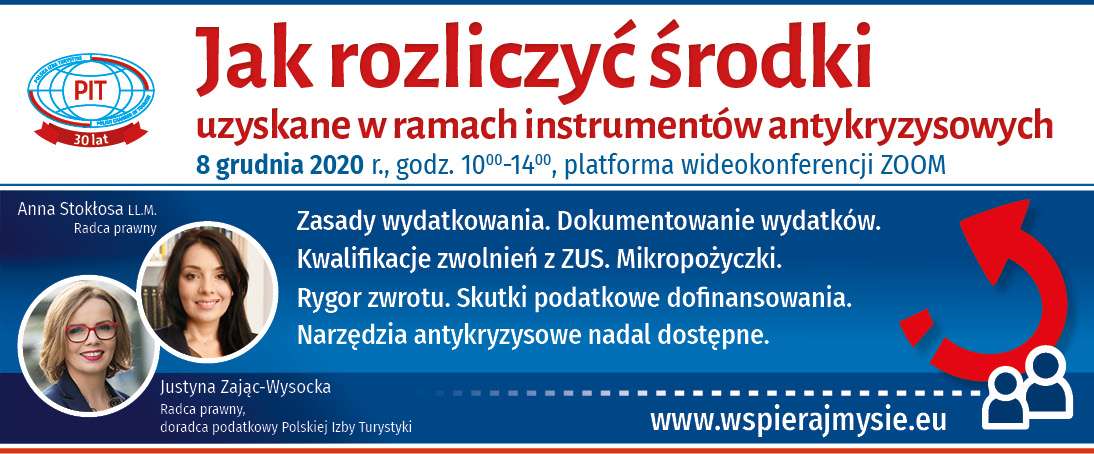 Szkolenie PIT – Jak rozliczyć środki otrzymane w ramach instrumentów antykryzysowych?